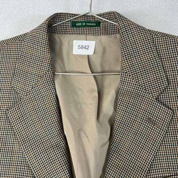 Lauren Ralph Lauren Sport Coat Men's Size 44R Houndstooth Two Button Wool - Picture 4 of 11